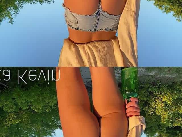 Young Girl With Micro Shorts And Bikini Strips On A Trail I Think I Was Caught!