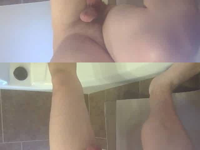 Pissing in the tub in nature's garb