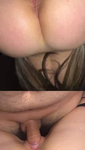 Brunette Rides with Happy Ending