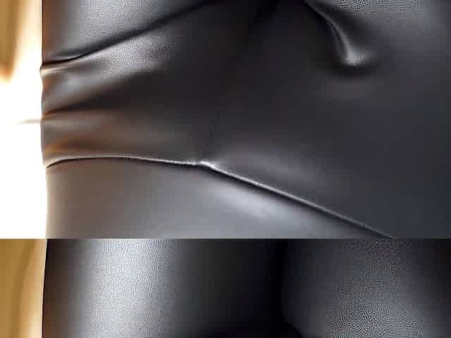 Spritz mir auf die Leder-Cameltoe-Fotze!!!!