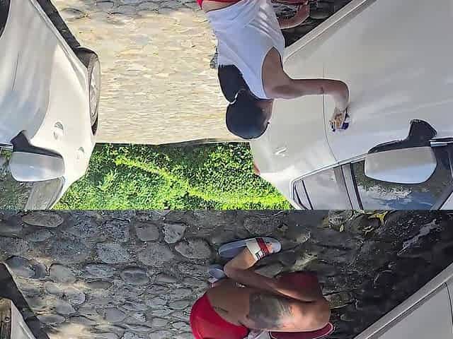 Colombian has sex in a public car wash with a dude with a large jock - Athenea Rose & Max Betancur