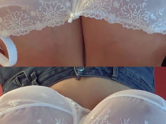 Busty blonde fingered in close up