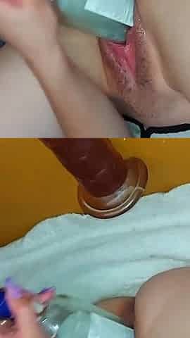 I Tear My Vagina with a Huge Bottle and Destroy the Uterus