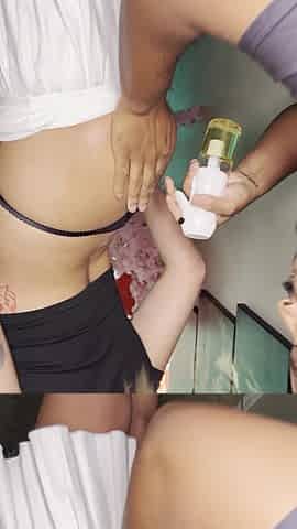 Oiling up Booty
