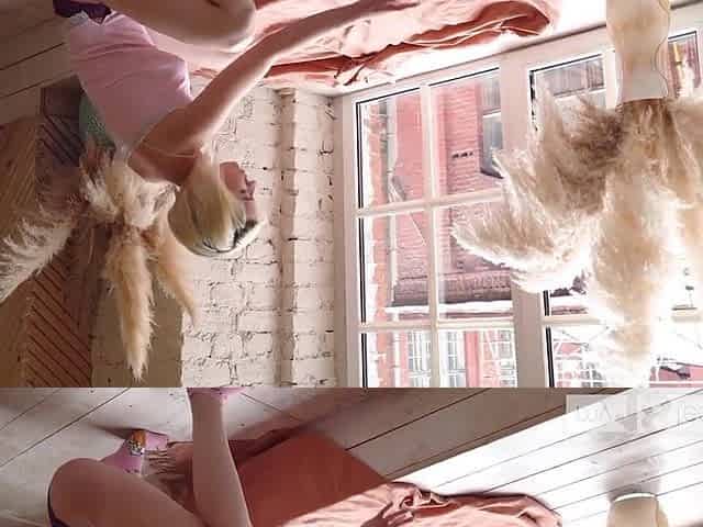 MY18TEENS - Cute blond hotty with a large natural breasts screws her twat