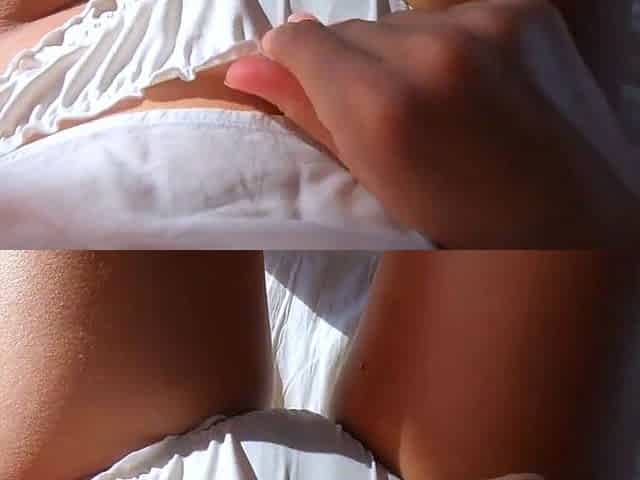 Wet Panties Pulled Aside - Morning Cum Amateur Solo