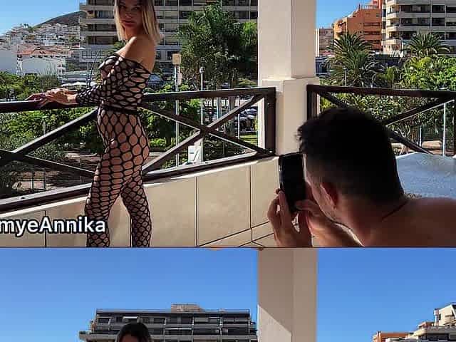 Annika PREGGY - every day routine with outdoor and indoor bang and spunk fountain in throat