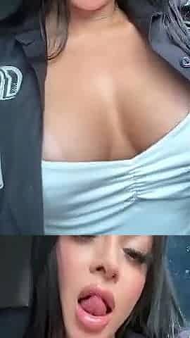 Brunette Amateur Flashes Her Titties In Public