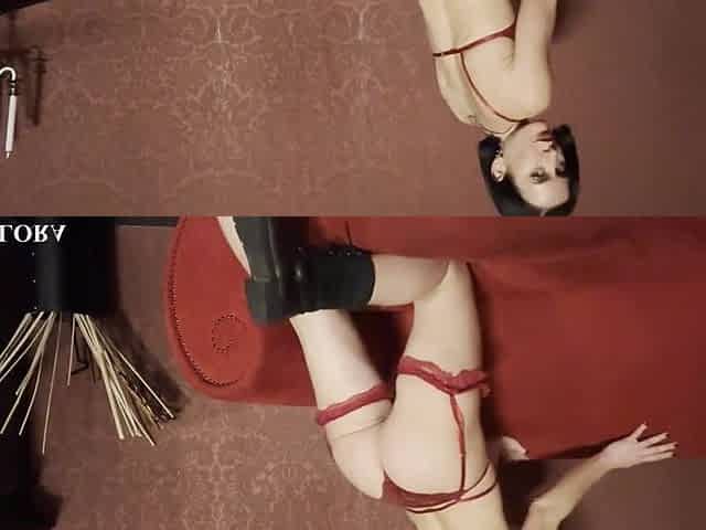 Red Underware & Winter Boots Tease