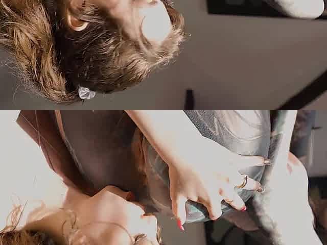 TwoTattooed Lesbo Anal Gape and Squirt and Large Toy