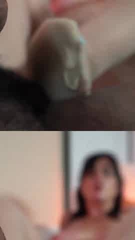 POV Interracial Footjob and Handjob