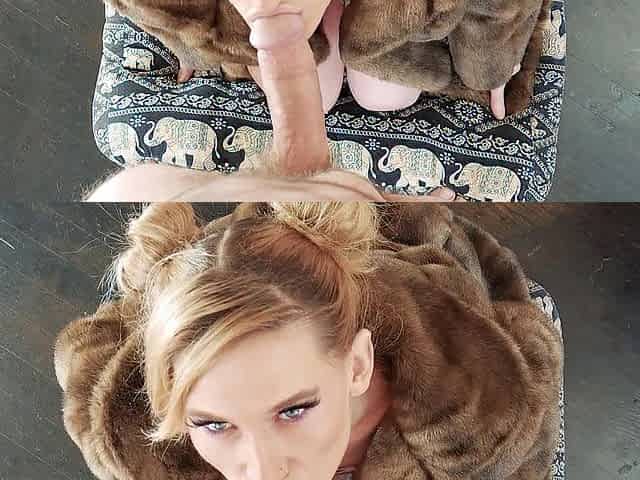 Sweetheart In Furry Coat Sucks Your Schlong and Takes a Massive Facial
