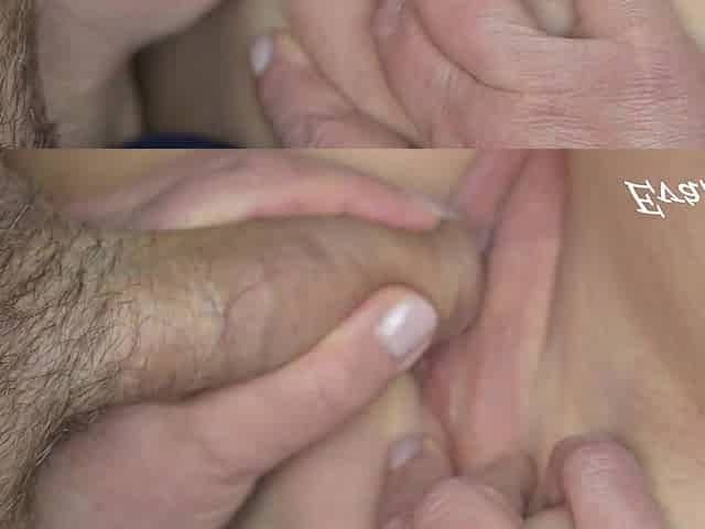 blow job close-up with the ejaculation in the throat