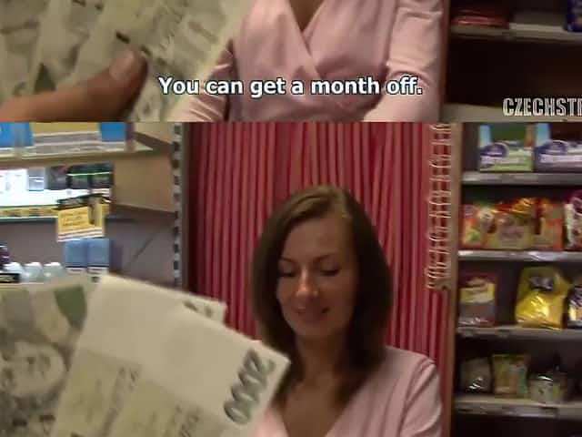 Pay to copulate a Czech mature right behind store counter(2K) - Point-Of-View