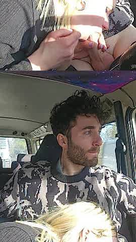 Car bj cheerful palatable cum in throat