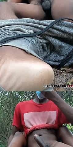 Ebony Teen Jerking Me off Her Cousin Outdoors