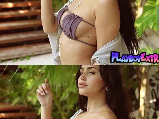 Hot latina teen posing naked in the pool