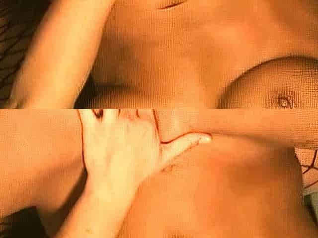 Lesbian Eve Angel licks big boobs