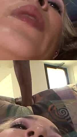 Teen Jamie Elle mouth fucks black cock and makes him cum