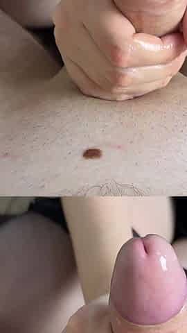 Smoking Electronic Cigarette While Getting Footjob and Handjob Cumshot