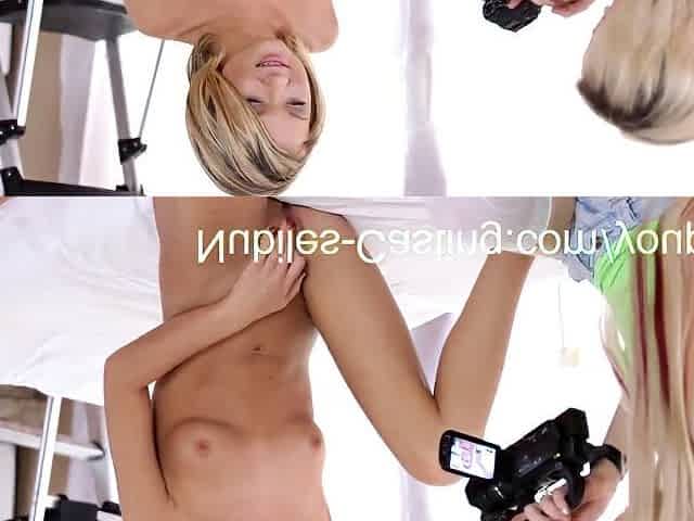 Cute Blonde Teen 18+ Swaps Cum With Casting Agent