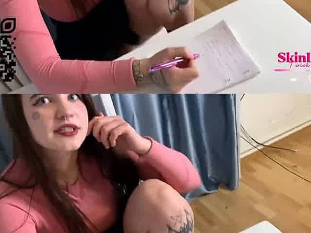 A rigorous Russian schoolgirl received a firm smacking from her teacher and finished with a harsh deep throat and cum shot in he