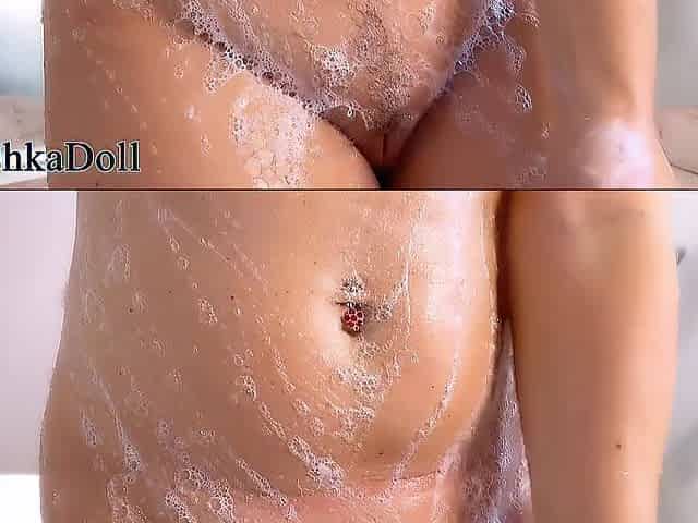 Large Silicone bazookas in HAWT SHOWER, a lot of Bubbles. Hawt Lenushka Doll