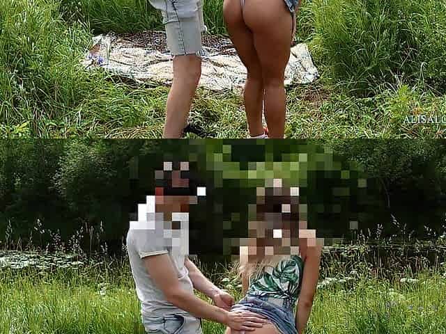 Real Outdoor Sex on the River Bank - Lascivious Amateur Pair