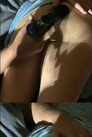Massage Gun her clitoris from the back