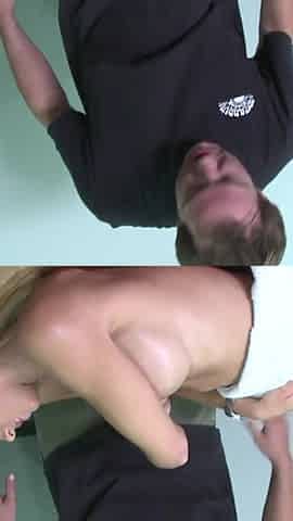 Busty blonde bitch gets fucked by her masseur