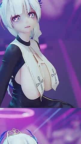 [mmd] Brilliant Marionette Black and White Erotic Fun Nun Meat Urinal Lewd Pattern Thong White Tiger Pussy