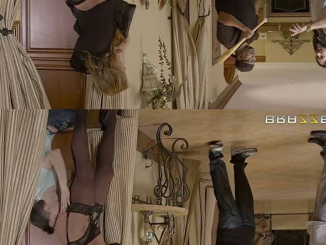 Gorgeous Eva Notty rides the skinny guy's schlong on the stairs