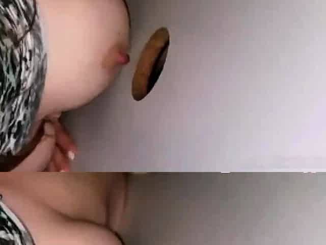Amateur White Slut Suck and Fucks BBC at the Gloryhole