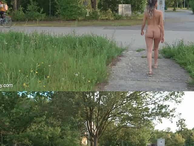 The German Pussy model Vanessa naked in Public