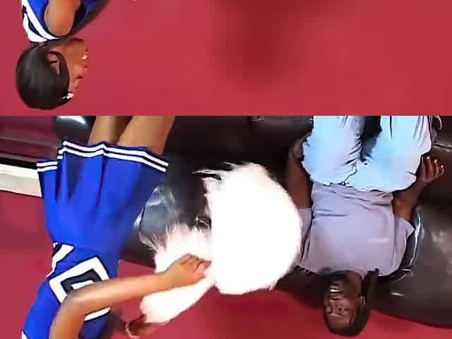 Cheerleader On The Big Black Dick...cum In Mouth With Ashley Fox And Byron Long