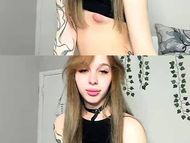Close up with teen blonde sex doll rubbing her cunt
