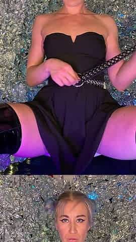 Black Dress and Latex Stocking Heels