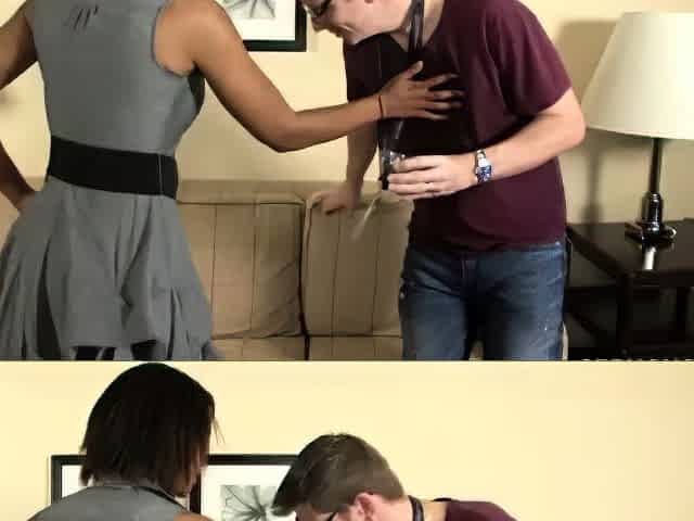 Sexy black milf Rihanna suddenly finds out her step-son Ben