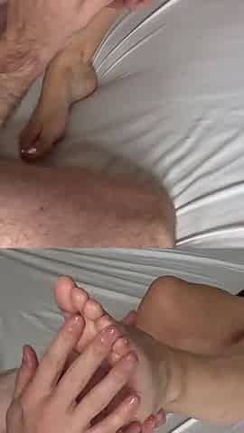 Foot Massage, Masturbation and Foot with Blonde Big Boobs