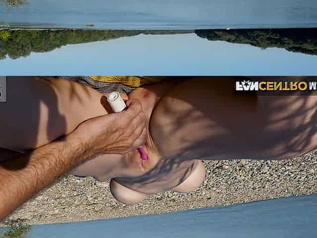 Almost caught at outdoor masturbation with an electric toothbrush whilst a ship is passing by