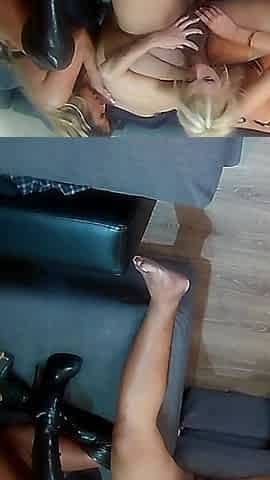 Big Tummy Ted Threesome with Talula and April Candid Camera Version