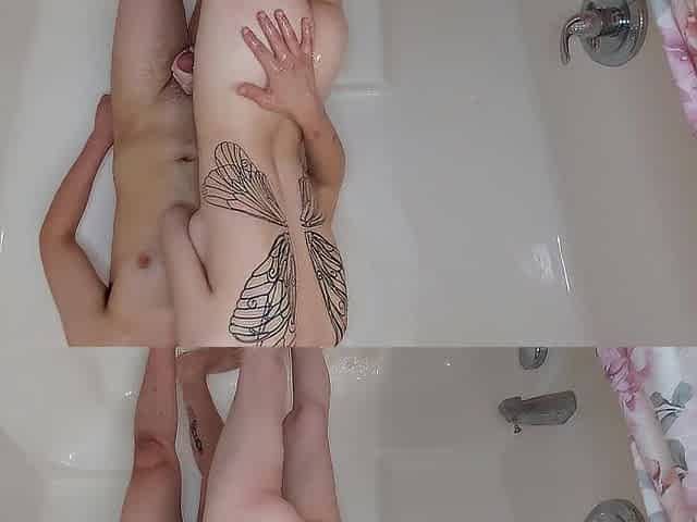 Sucking his shlong and balls in the shower - LexAndLuna