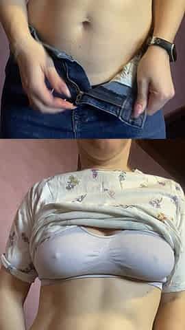 Stripping and Showing Strong Body and Muscles, Flashing Tits and Hairy Pussy