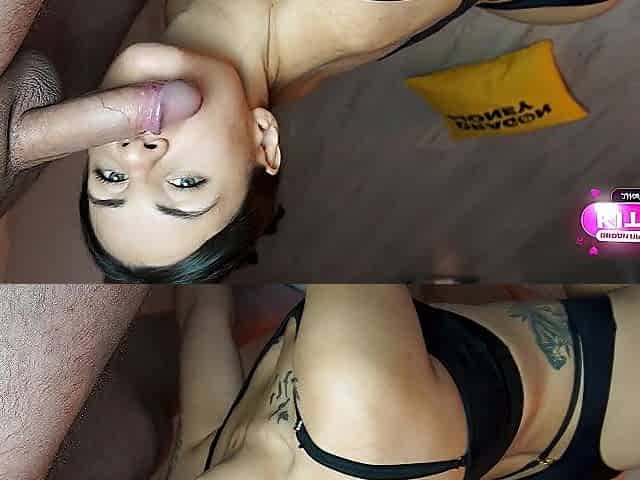 Moist oral job with cum in THROAT