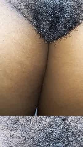 Slowly Rubbing My Hairy Pierced Pussy Close up