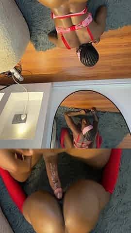 Ebony Babe Enjoys a BBC While Creaming and Squirting