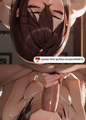 busty redhead hentai slut sloppy blowjob