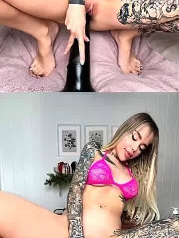 Curly Blonde Teen Records Solo Dildo Masturbation More at