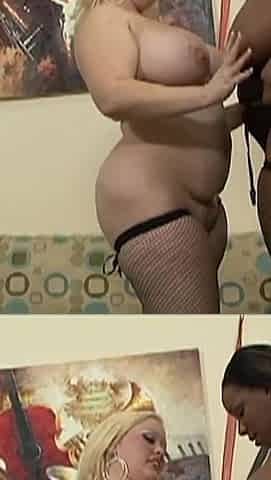 Two Chubby Lesbians with Big Tits Bunny Delacruz and Cystal Clear Lick Each Others Pussies.