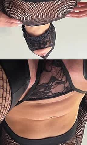 Slutty Stepmom in Fishnet Stockings, a Lace Mask, and a Tiny Thong Wants to Play Today
